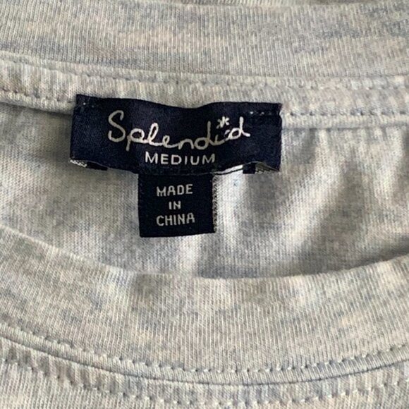 Splendid Star Print Short Sleeve Crew Neck Tee Womens Sz M Blue 139J - Picture 6 of 8